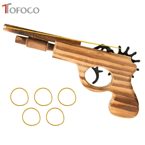 TOFOCO Wooden Rubber Band Gun Toys
