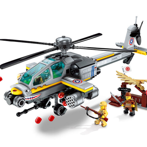 1719 280P Military Helicopter Constructor Model Kit Blocks Compatible Lego